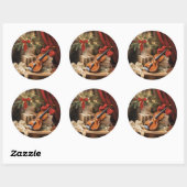 Weihnachtsmusik Runder Aufkleber (Blatt)