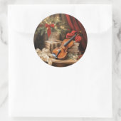 Weihnachtsmusik Runder Aufkleber (Tasche)