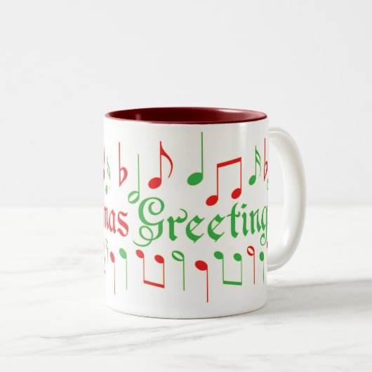 Weihnachtsmusik-Tasse! Zweifarbige Tasse (VorderseiteRechts)