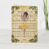 Weihnachtsmusik und Ballerina Feiertagskarte (Rückseite)