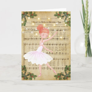 Weihnachtsmusik und Ballerina Feiertagskarte