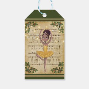 Weihnachtsmusik und Ballerina Geschenkanhänger