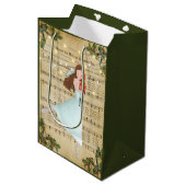 Weihnachtsmusik und Ballerina Mittlere Geschenktüte (Vorderseite Schrägansicht)