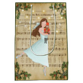 Weihnachtsmusik und Ballerina Mittlere Geschenktüte (Rückseite)