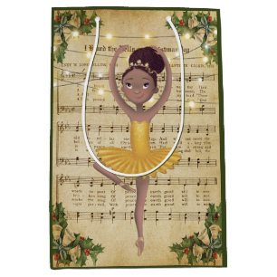 Weihnachtsmusik und Ballerina Mittlere Geschenktüte