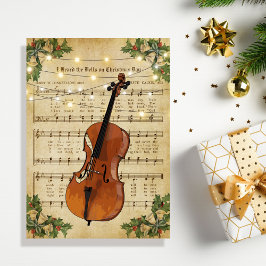 Weihnachtsmusik und Cello Feiertagskarte