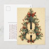 Weihnachtsmusik und Cello Feiertagspostkarte (Vorne/Hinten)