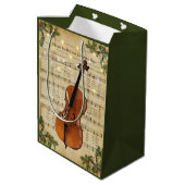 Weihnachtsmusik und Cello Mittlere Geschenktüte (Rückseite Schrägansicht)