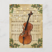 Weihnachtsmusik und Cello Postkarte (Vorderseite)