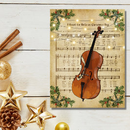 Weihnachtsmusik und Cello Postkarte