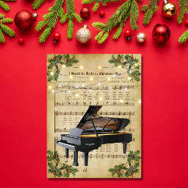 Weihnachtsmusik und Klavier Postkarte