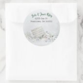 Weihnachtsmusik und Ornamente im funkelnden Schnee Runder Aufkleber (Tasche)