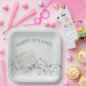 Weihnachtsmusik und Silberschmuck Pappteller (Party)