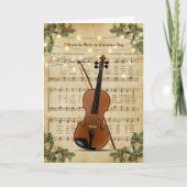 Weihnachtsmusik und Violine Feiertagskarte (Vorderseite)