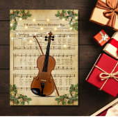 Weihnachtsmusik und Violine Feiertagskarte