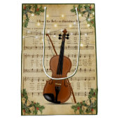 Weihnachtsmusik und Violine Mittlere Geschenktüte (Rückseite)