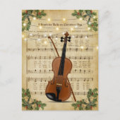 Weihnachtsmusik und Violine Postkarte (Vorderseite)