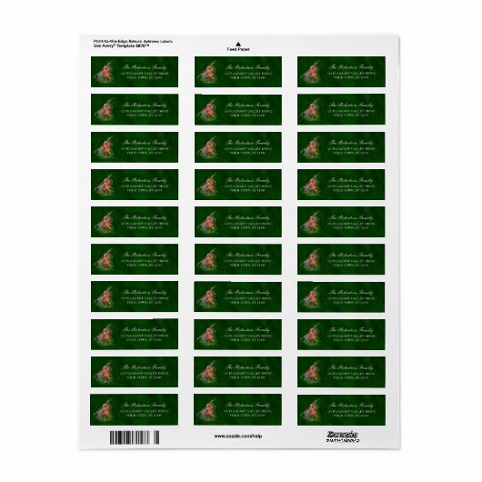 Weihnachtsmusik Violin Green Return Label (Vorne)