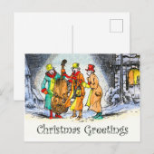 Weihnachtsmusikband auf der Straße Postkarte (Vorne/Hinten)