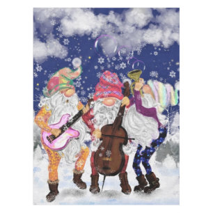 Weihnachtsmusikband Gnome Tableclout Tischdecke