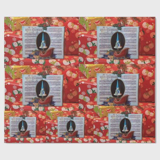 Weihnachtsmusikbox Geschenkpapier (Flach)