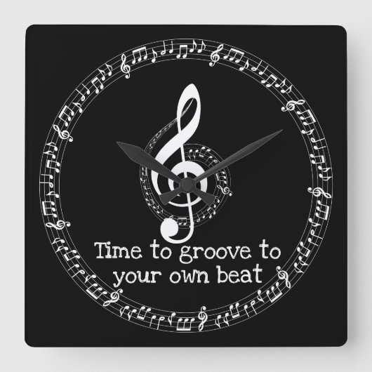 Weihnachtsmusiker der Musiknote "Wall Clock" Quadratische Wanduhr (Vorderseite)