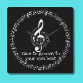 Weihnachtsmusiker der Musiknote "Wall Clock" Quadratische Wanduhr