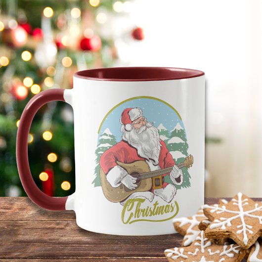Weihnachtsmusiker Santa Playing Gitarre Winter Tasse