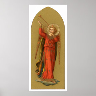 Weihnachtsmusikerengel, Vintage-Renaissance Poster