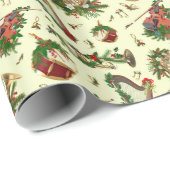 Weihnachtsmusikinstrumente Feste Muster Geschenkpapier (Rolleneckpunkt)