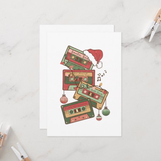 Weihnachtsmusikkkassette Einladung (Vorderseite/Rückseite Beispiel)