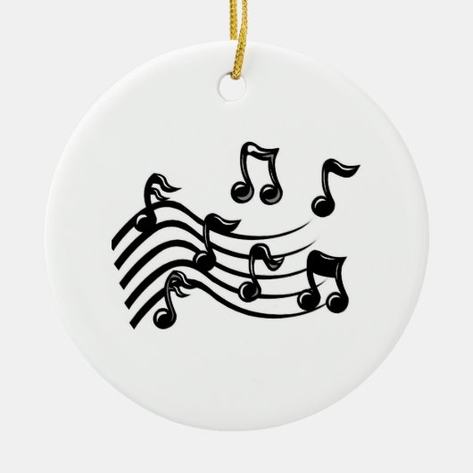 WeihnachtsMusiknoten Keramik Ornament (Vorne)