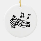 WeihnachtsMusiknoten Keramik Ornament (Hinten)