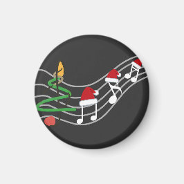 WeihnachtsMusiknoten Weihnachtsmannmütze Treble Cl Magnet