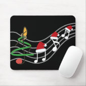 WeihnachtsMusiknoten Weihnachtsmannmütze Treble Cl Mousepad (Mit Mouse)