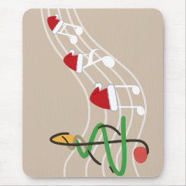 WeihnachtsMusiknoten Weihnachtsmannmütze Treble Cl Mousepad