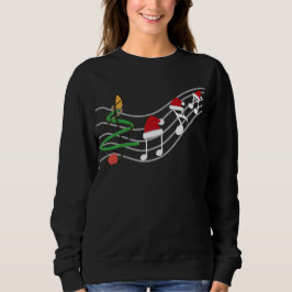 WeihnachtsMusiknoten Weihnachtsmannmütze Treble Cl Sweatshirt
