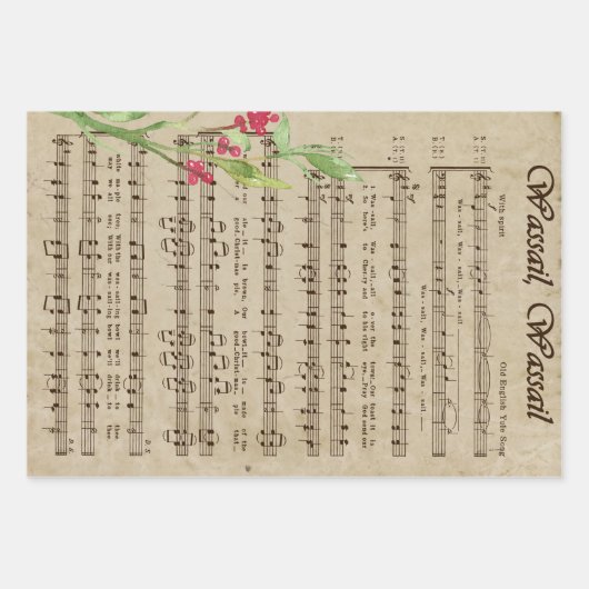 Weihnachtsmusikwrapping Paper Sheets Geschenkpapier Set (Vorderseite 3)