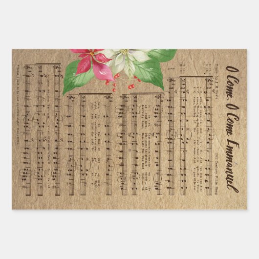 Weihnachtsmusikwrapping Paper Sheets Geschenkpapier Set (Vorderseite)