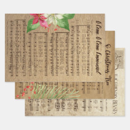 Weihnachtsmusikwrapping Paper Sheets Geschenkpapier Set