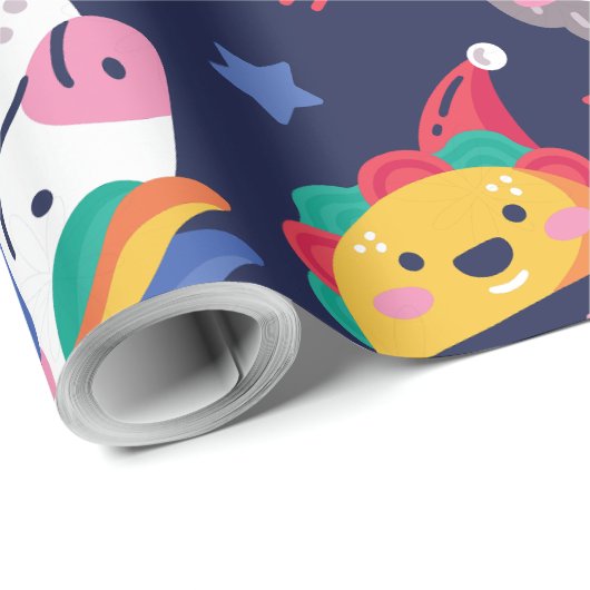 Weihnachtsmuskeltiger-Hühnertiger Geschenkpapier (Rolleneckpunkt)