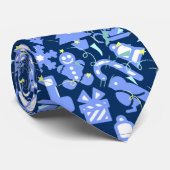Weihnachtsmuster 07.nbg D Blue BG Krawatte (Gerollt)