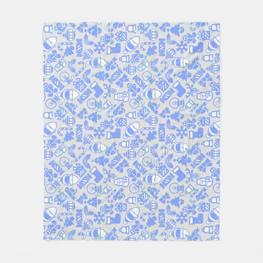 Weihnachtsmuster 07.nbg L Gray BG Fleecedecke (Vorderseite)