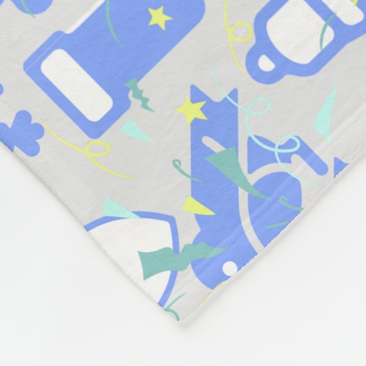 Weihnachtsmuster 07.nbg L Gray BG Fleecedecke (Ecke)