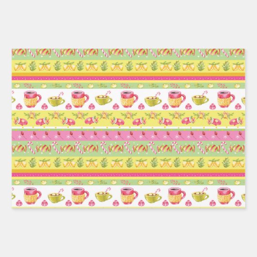 🎄 Weihnachtsmuster 2003 für Kinder Geschenkpapier Set (Vorderseite)