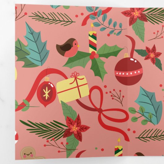 Weihnachtsmuster 2 dreifach gefaltete urlaubskarte (Innen Erste Seite)