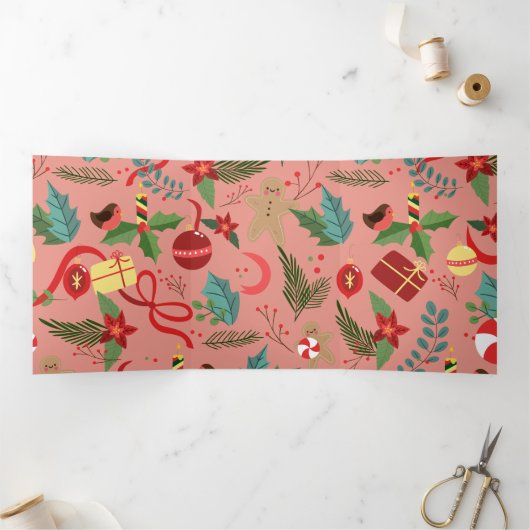 Weihnachtsmuster 2 dreifach gefaltete urlaubskarte (Innenseite)