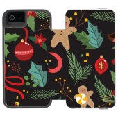 Weihnachtsmuster 3 incipio iPhone Geldbeutel-Hülle (Folio Geöffnet)