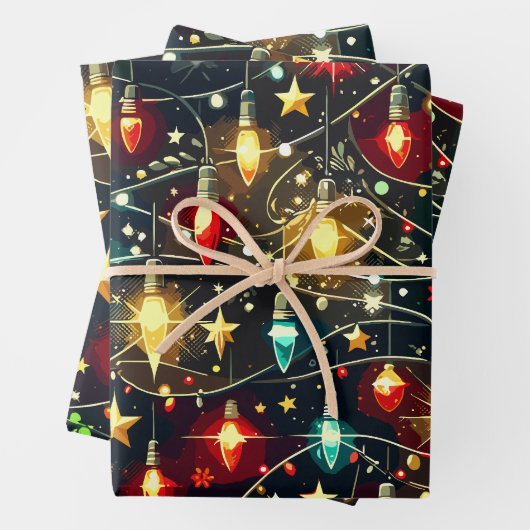 Weihnachtsmuster 4 Flachblatt Set von 3 Geschenkpapier Set (Beispiel)