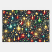 Weihnachtsmuster 4 Flachblatt Set von 3 Geschenkpapier Set (Vorderseite)